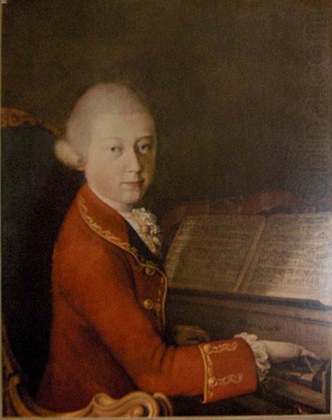 unknow artist Photograph of the portrait Wolfang Amadeus Mozart in Verona by Saverio dalla Rosa china oil painting image